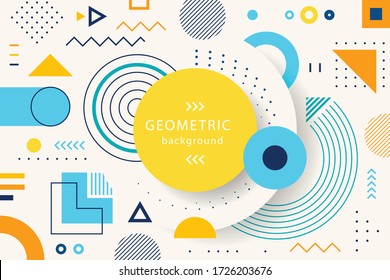Flat geometric shapes wallpaper Vector Background 