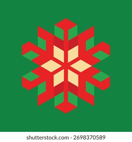 flat geometric snowflake pattern vector background