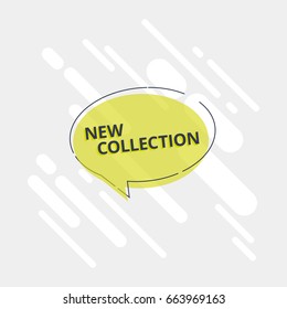 Flat geometric speech balloon new collection vector banner retro design style trendy vector illustration