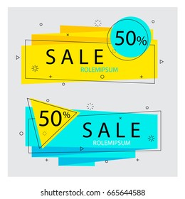 flat geometric vector banners.Trendy .abstract background