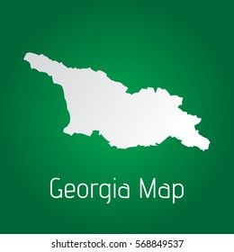 flat georgia map white with green background. vector eps.10