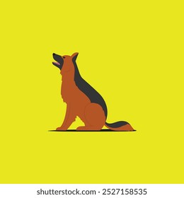 Flat German Shepherd Dog vector illustration