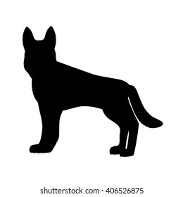 Flat german shepherd hound pet illustration.