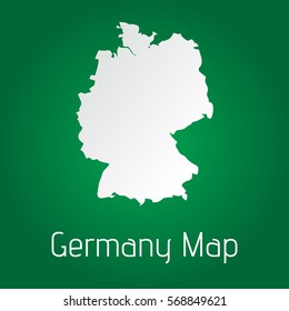flat germany map white with green background. vector eps.10