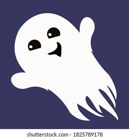 flat Ghost illustration for Halloween
