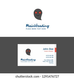 Flat Ghost Logo and Visiting Card Template. Busienss Concept Logo Design