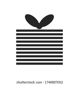 Flat gift box icon isolated vector illustration. Creative design. Christmas celebration. Holiday decoration. White background. Business concept.