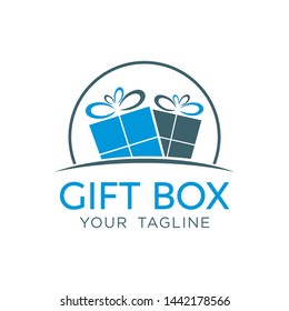 Flat Gift Box Logo Design Template