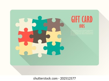 Flat Gift Card with puzzles