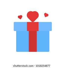 flat gift icon box valentine