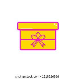 Flat gift icon on white background