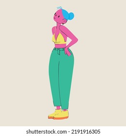 Flat Girl Person Vector Illustration