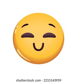 flat glad emoji over white