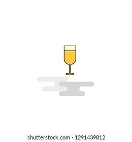 Flat Glass Icon. Vector