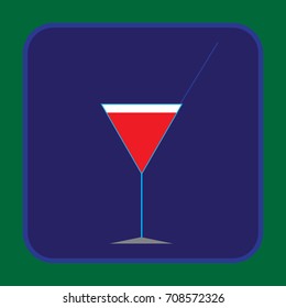 A flat glass. Image for web designer. Illustration for a cafe and a restaurant. Button design.