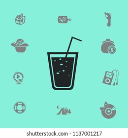 Flat a glass of juice icon.