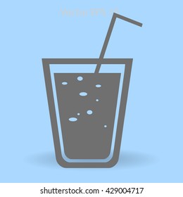 Flat a glass of juice icon.