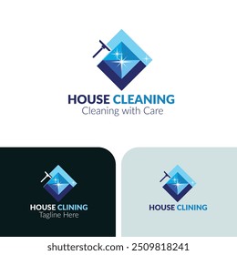 Design de logotipo de vidro plano com cor de gradiente