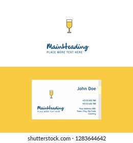 Flat Glass Logo and Visiting Card Template. Busienss Concept Logo Design