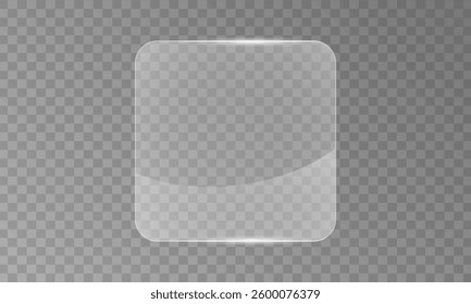 Flat glass plate realistic window mockup light effect for painting or mirror. transparent glass showcase shiny glossy plastic frame with glitter and light 3d texture panel or transparent window.