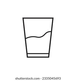 Flat glass of water icon symbol vector Illustration.