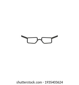 Flat glasses with frames of rectangular shape on white background vector illustration