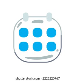 flat glassmorphism calendar over white
