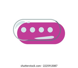 flat glassmorphism speech bubble over white