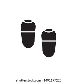 flat gliph black slipper icon. Logo element illustration. slipper design. vector eps 10 . slipper concept. Can be used in web and mobile . 