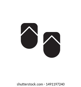 flat gliph black slipper icon. Logo element illustration. slipper design. vector eps 10 . slipper concept. Can be used in web and mobile . 