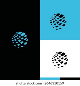 flat globe earth logo template