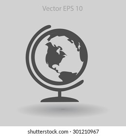 Flat globe icon.