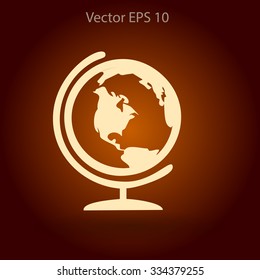 Flat globe icon.