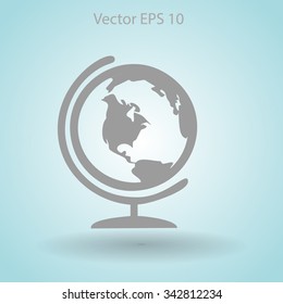 Flat globe icon.