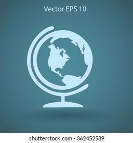 Flat globe icon.