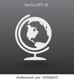 Flat globe icon.