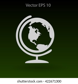 Flat globe icon.