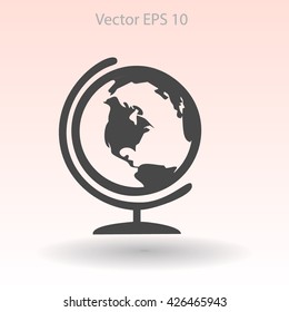 Flat globe icon.