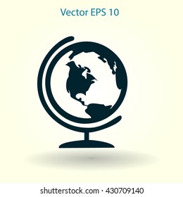 Flat globe icon.