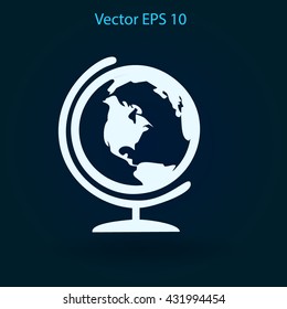 Flat globe icon.