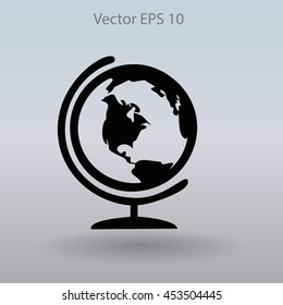Flat globe icon.