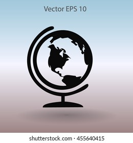 Flat globe icon.