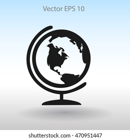 Flat globe icon.