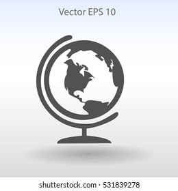 Flat globe icon.
