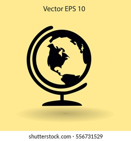 Flat globe icon.