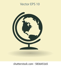 Flat globe icon.