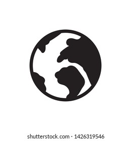 flat globe icon symbol sign, logo template, vector, eps 10