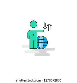 Flat Globe Icon. Vector