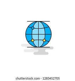 Flat Globe Icon. Vector