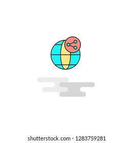Flat Globe  Icon. Vector